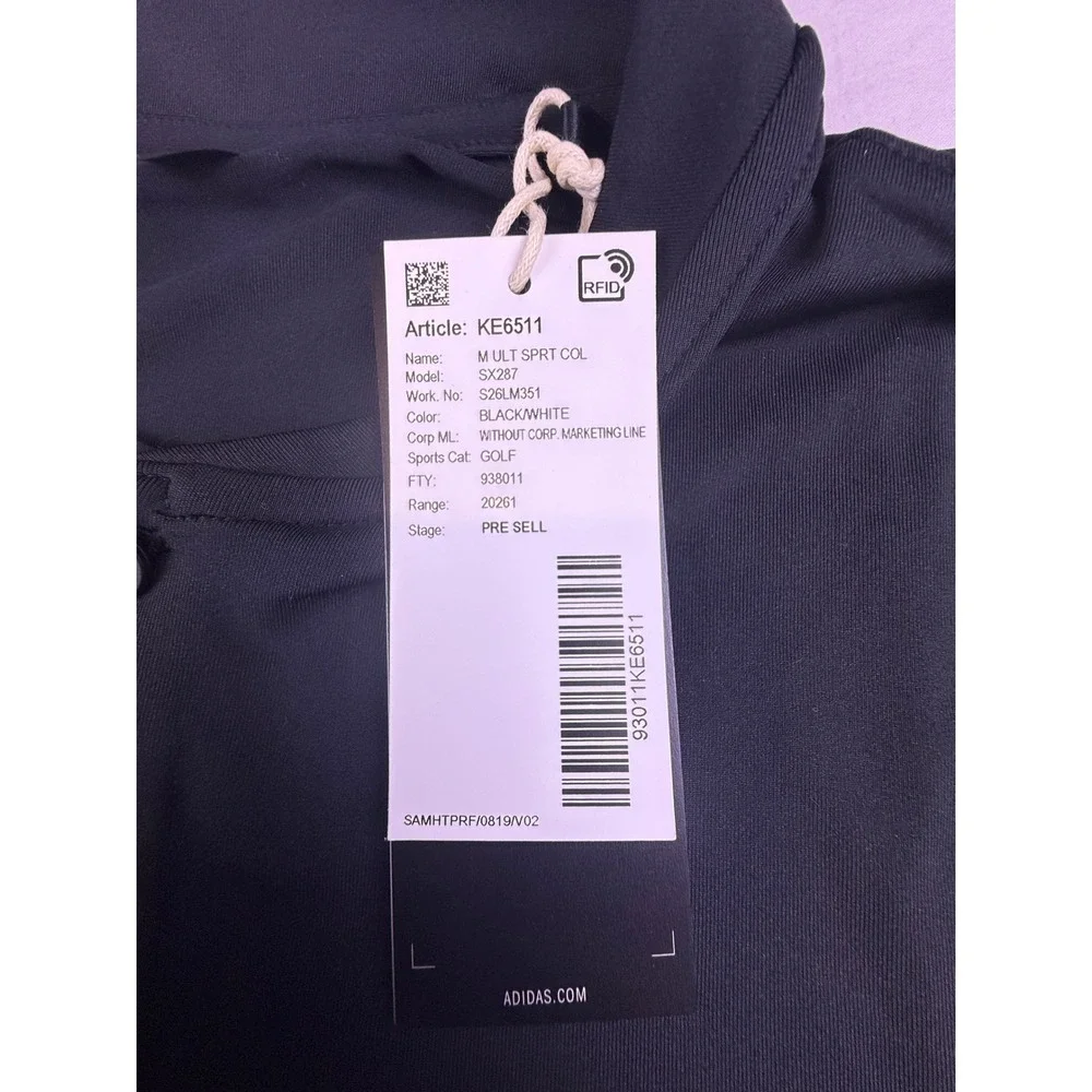 Adidas Polo Shirt Mens Medium Black NEW Ultimate Sport Golf Performance KE6511